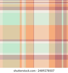 Upscale background plaid check, effect vector tartan seamless. Mature texture pattern textile fabric in light and orange colors palette.