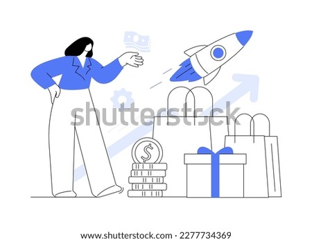 Upselling abstract concept vector illustration. Sales technique, sell advanced option, upgrade plan, upselling marketing, additional service, customer motivation, extra purchase abstract metaphor.