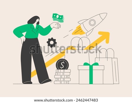 Upselling abstract concept vector illustration. Sales technique, sell advanced option, upgrade plan, upselling marketing, additional service, customer motivation, extra purchase abstract metaphor.