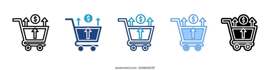Upselling icon sheet colección de estilos múltiples