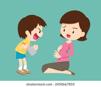 Upset and angry kid addicted mobile phone