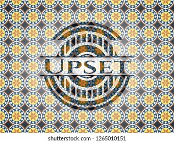 Upset arabesque style emblem. arabic decoration.