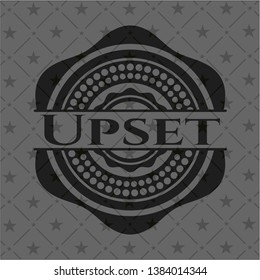 Upset black badge. Vector Illustration. Detailed.