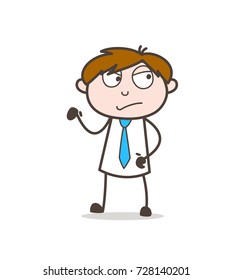 Upset Businessman Face Expression Vector