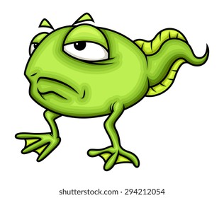 Upset Cartoon Frog Character