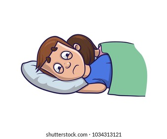 Upset couple lying in bad facig sexul problem. Isolated flat illustration on white backgroud. Cartoon vector image.