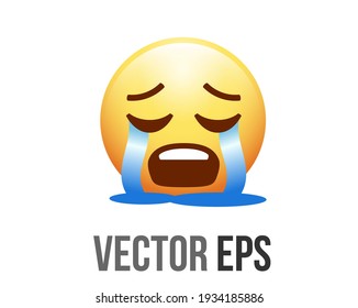 molestar el icono de la cara amarilla con lágrimas y dientes blancos superiores,Vector 
