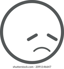 Upset emoji. Desperate round face. Grief emoticon