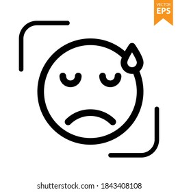 Icono del emoji desconcertado. Vector de iconos de emoticonos. Símbolo de avatar. Pictograma de caracteres, signo de vector plano. Para diseño gráfico y web. Ilustración vectorial Eps10.