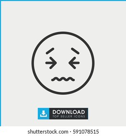 upset emot icon. Simple outline upset emot vector icon. On white background.