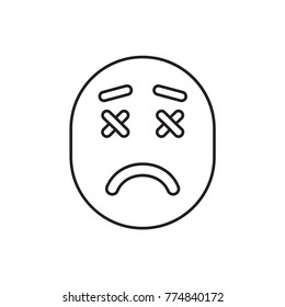 upset emoticon icon illustration isolated vector sign symbol