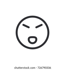 upset emoticon vector. upset emoticon outline style design