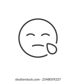 Upset face icon Logo symbol outline set