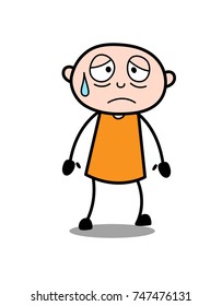 Upset Face with Tears - Cartoon Thief Vector Illustration