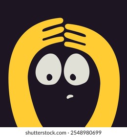 Upset fear emoji icon. Emoticons icon vector. Avatar symbol. Character pictogram, flat vector sign