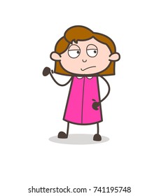 Upset Girl Unamused Face Vector