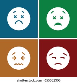Upset icons set. set of 4 upset filled icons such as