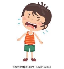 Upset Little Child Crying Stock Vector (Royalty Free) 1638423412 ...