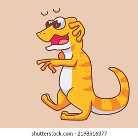 upset lizard expression. Isolated animal illustration. Flat Style Sticker Icon Premium vector