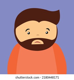 upset man with dark beard