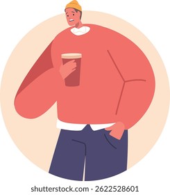 Upset man with drink cup