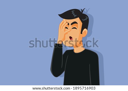 Upset Man Feeling Frustrated and Desperate. Adult person feeling ashamed about failing and making mistakes
