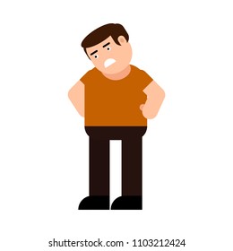 Upset man icon, isolated on white background