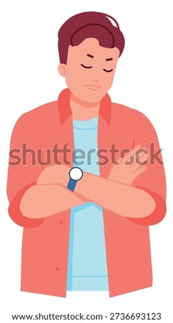 Upset man. Insulted or displeased expression and gesture icon 