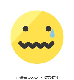 Upset and offended smiley vector image. Emoji smileys.