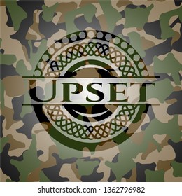 Upset on camouflage texture