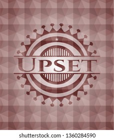 Upset red geometric badge. Seamless.
