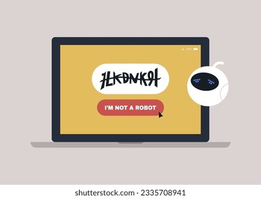 Upset robot unable to pass the anti-bot test