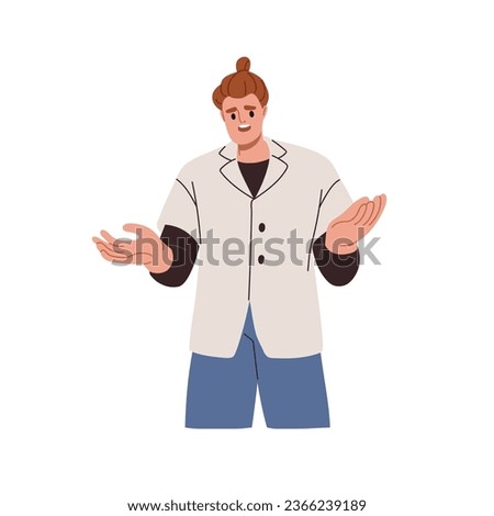 Upset shocked man with sad frustrated face expression. Disappointed overwhelmed emotion. Troubled bewildered confused puzzled person. Flat graphic vector illustration isolated on white background