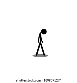 an upset stickman in a flat, isolated and trendy style. Stickman backgrounds for your website design logo, app, UI. Vector icon illustration, EPS10.