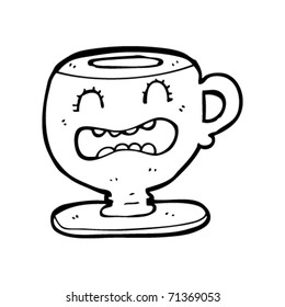 upset tea cup cartoon