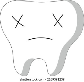 Upset Tooth Dentistry Drawing Tooth Children Stock Vector (Royalty Free