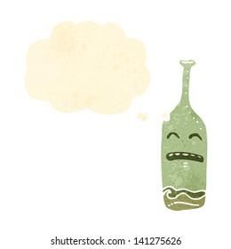 caricatura de botella de vino alterado