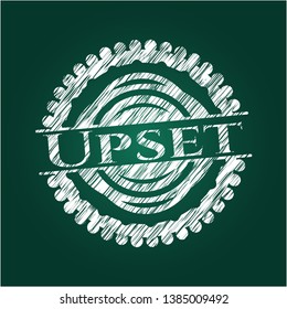 Upset written on a blackboard. Vector Illustration. Detailed.
