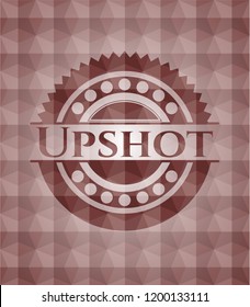 Upshot red polygonal badge. Seamless.
