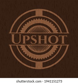 Upshot retro wooden emblem. Vector Illustration. 