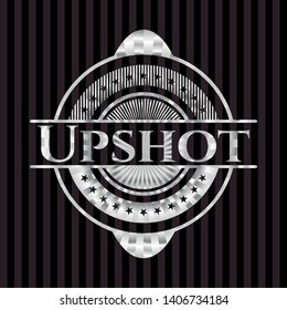 Upshot silver emblem or badge. Vector Illustration. Mosaic.