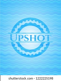 Upshot sky blue water badge background.