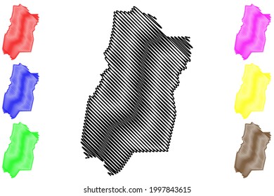 Upshur County, State of West Virginia (U.S. county, United States of America) map vector illustration, scribble sketch Upshur map