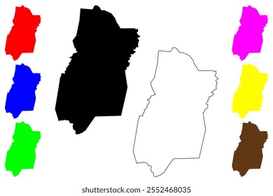 Upshur County, State of West Virginia (U.S. county, United States of America, USA, U.S., US) mapa ilustração vetorial, esboço de rabisco Mapa de Upshur