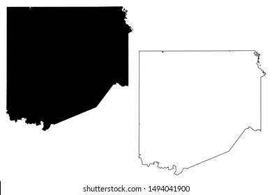 Upshur County, Texas (Counties in Texas, United States of America,USA, U.S., US) map vector illustration, scribble sketch Upshur map