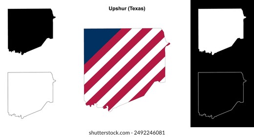 Upshur County (Texas) outline map set