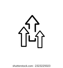 Upside arrow vector sign and symbol with white background