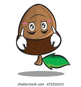 Upside down acorn cartoon character style