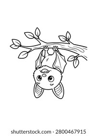 Upside Down Bat Coloring