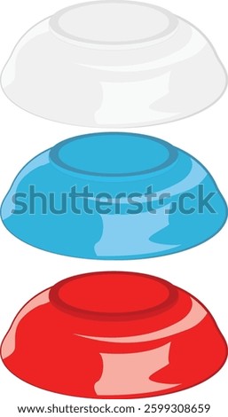 upside down bowl, White blue and red overturn bowl.